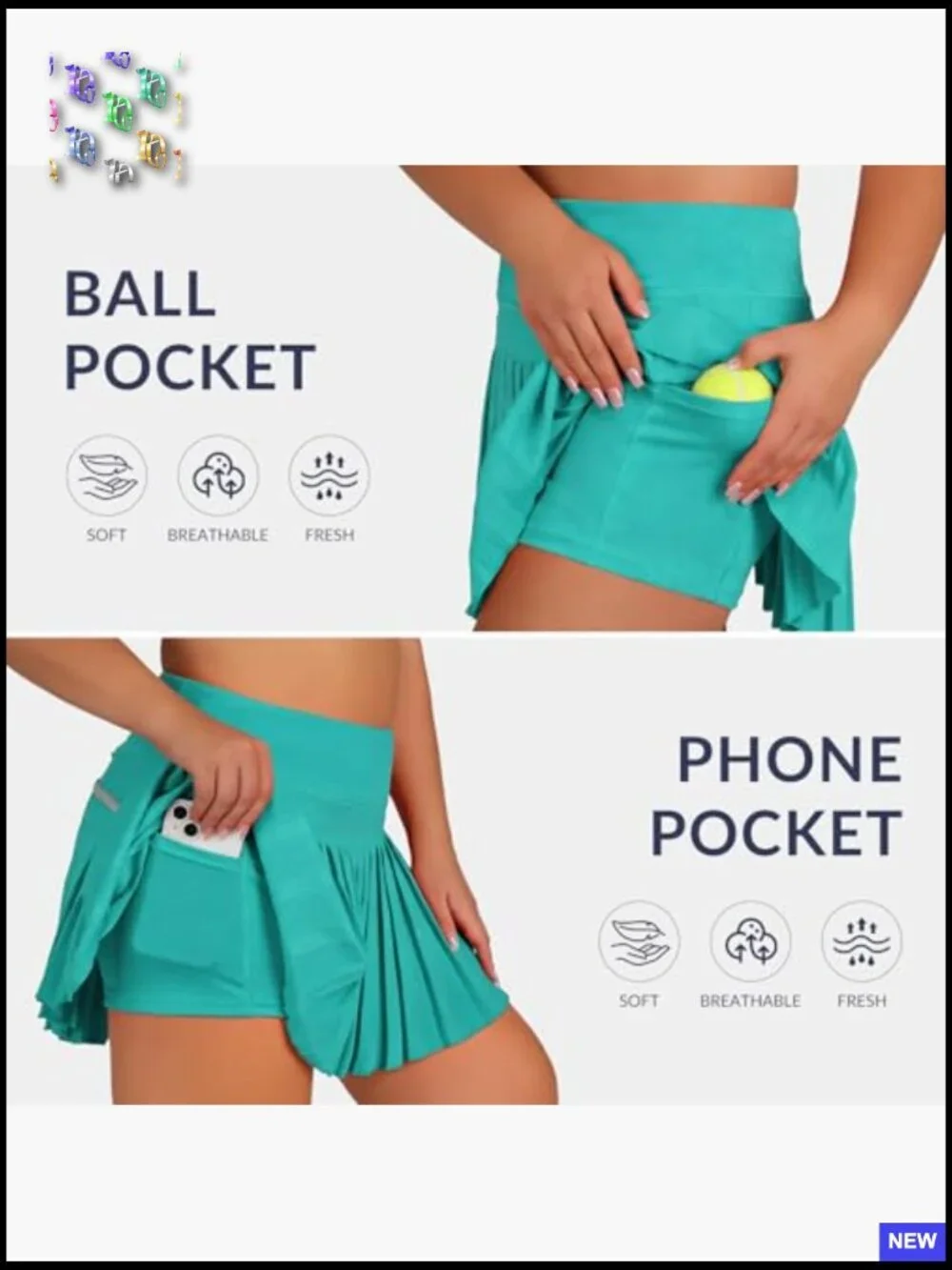 Plus Size Pleated Tennis Skirt with Pockets High Waisted Athletic Golf Skort